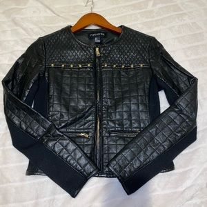 Leather jacket with gold studs (fake leather)